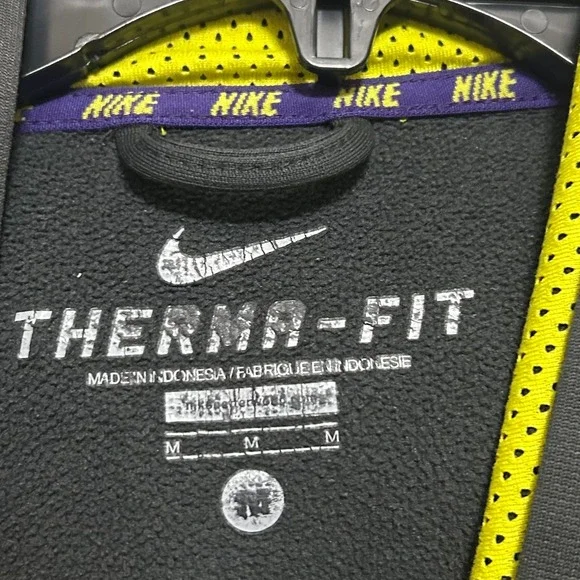 Nike Women's Hoodie M Gray Yellow Therma-FIT Volt Pullover Running Training Neon - Picture 3 of 11